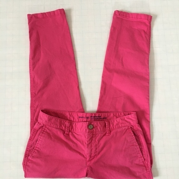 Gap Girlfriend Khakis Pink Relax Fit Straight Pant - Picture 7 of 12